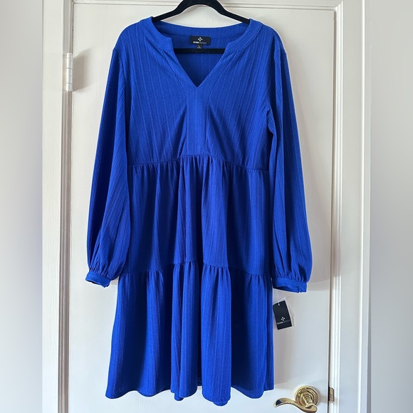 Ronni Nicole Women’s Cobalt Blue Long Sleeve Dress Large NWT - Picture 2 of 6